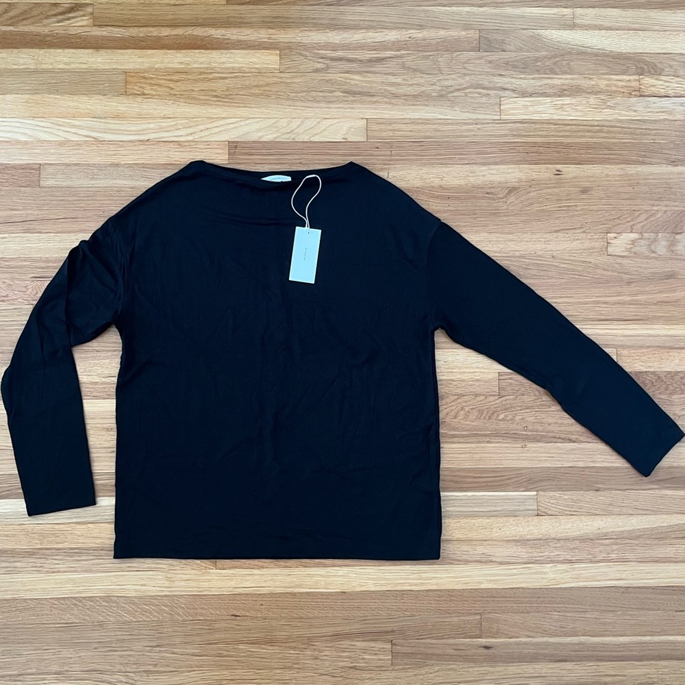 NWT Vince Boat Neck Dolman Sleeve Top - black
